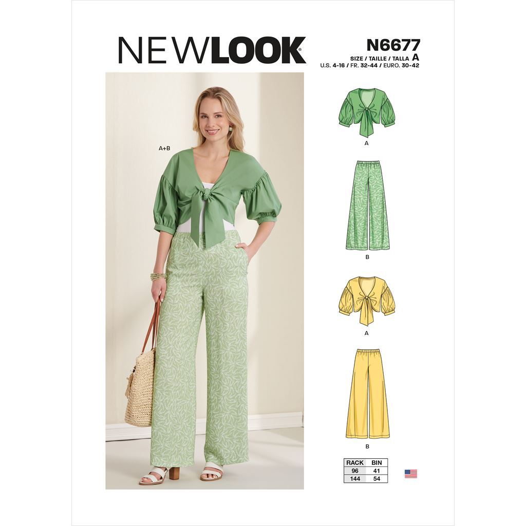 New Look Sewing Pattern N6677 Misses Cropped Jacket and Trousers 6677 Image 1 From Patternsandplains.com