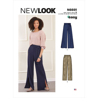 New Look Sewing Pattern N6691 Misses Slim Or Flared Pants 6691 Image 1 From Patternsandplains.com