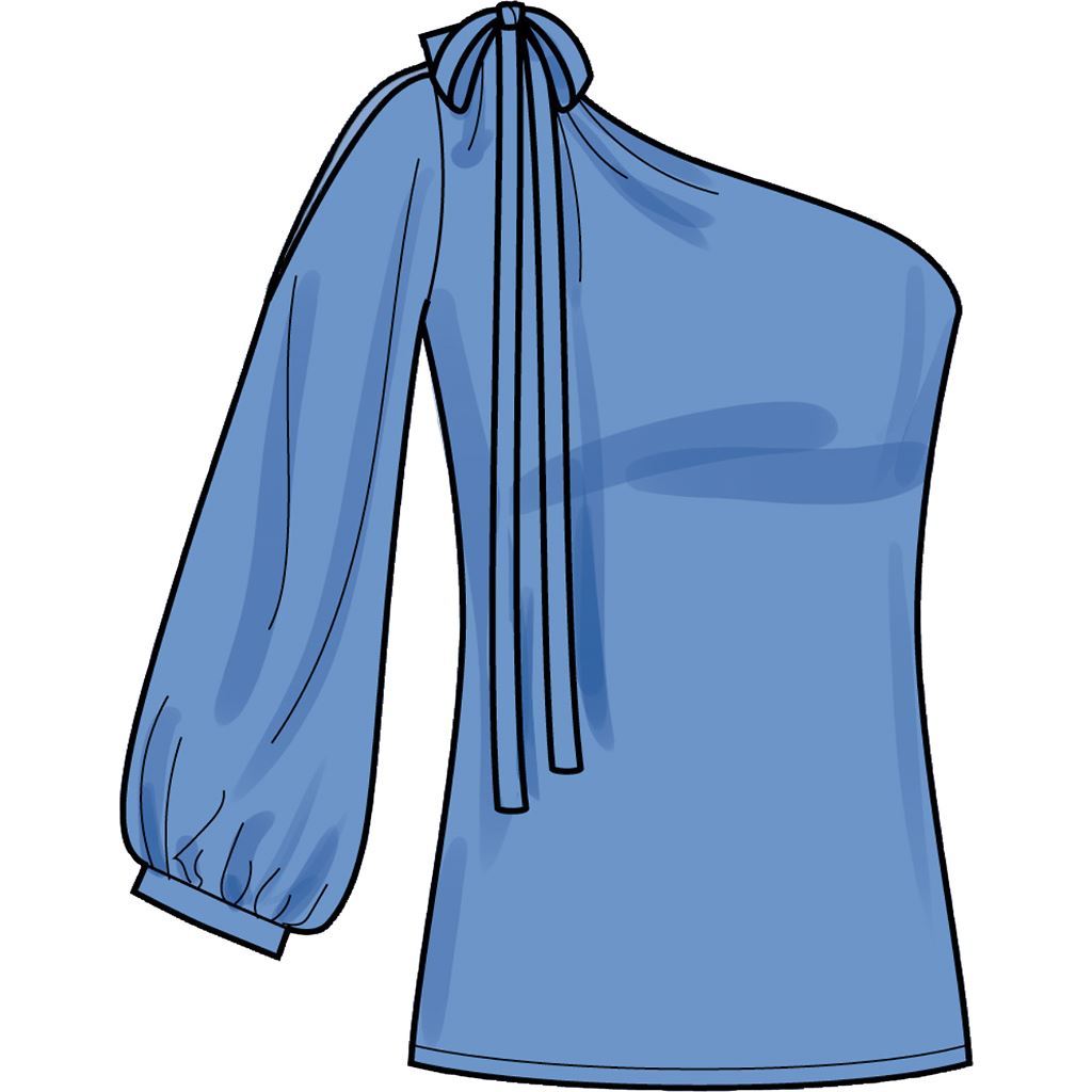 New Look Sewing Pattern N6701 Misses Set of One Shoulder Tops 6701 Image 4 From Patternsandplains.com