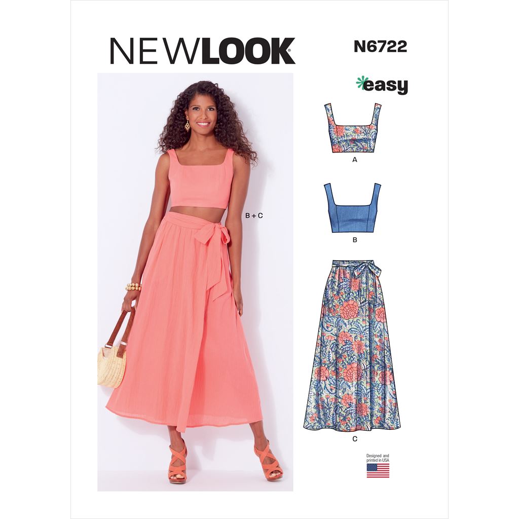 New Look Sewing Pattern N6722 Misses Bra Tops and Wrap Skirt 6722 Image 1 From Patternsandplains.com