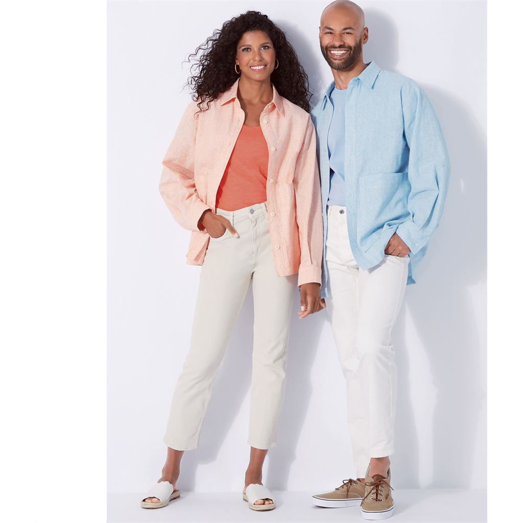 New Look Sewing Pattern N6724 Unisex Shirt 6724 Image 2 From Patternsandplains.com