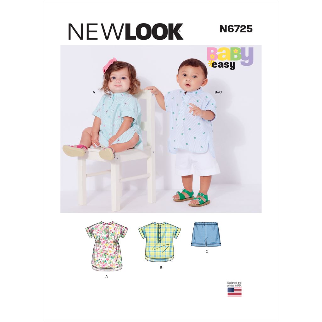 New Look Sewing Pattern N6725 Babies Separates 6725 Image 1 From Patternsandplains.com