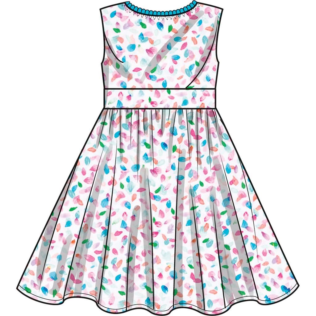 New Look Sewing Pattern N6630 Children's and Girls' Dresses, Paper, White, Vario