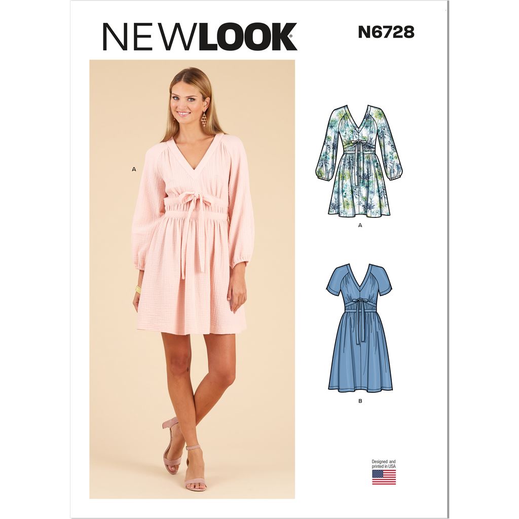 New Look Sewing Pattern N6728 Misses Dress in Two Lengths 6728 Image 1 From Patternsandplains.com