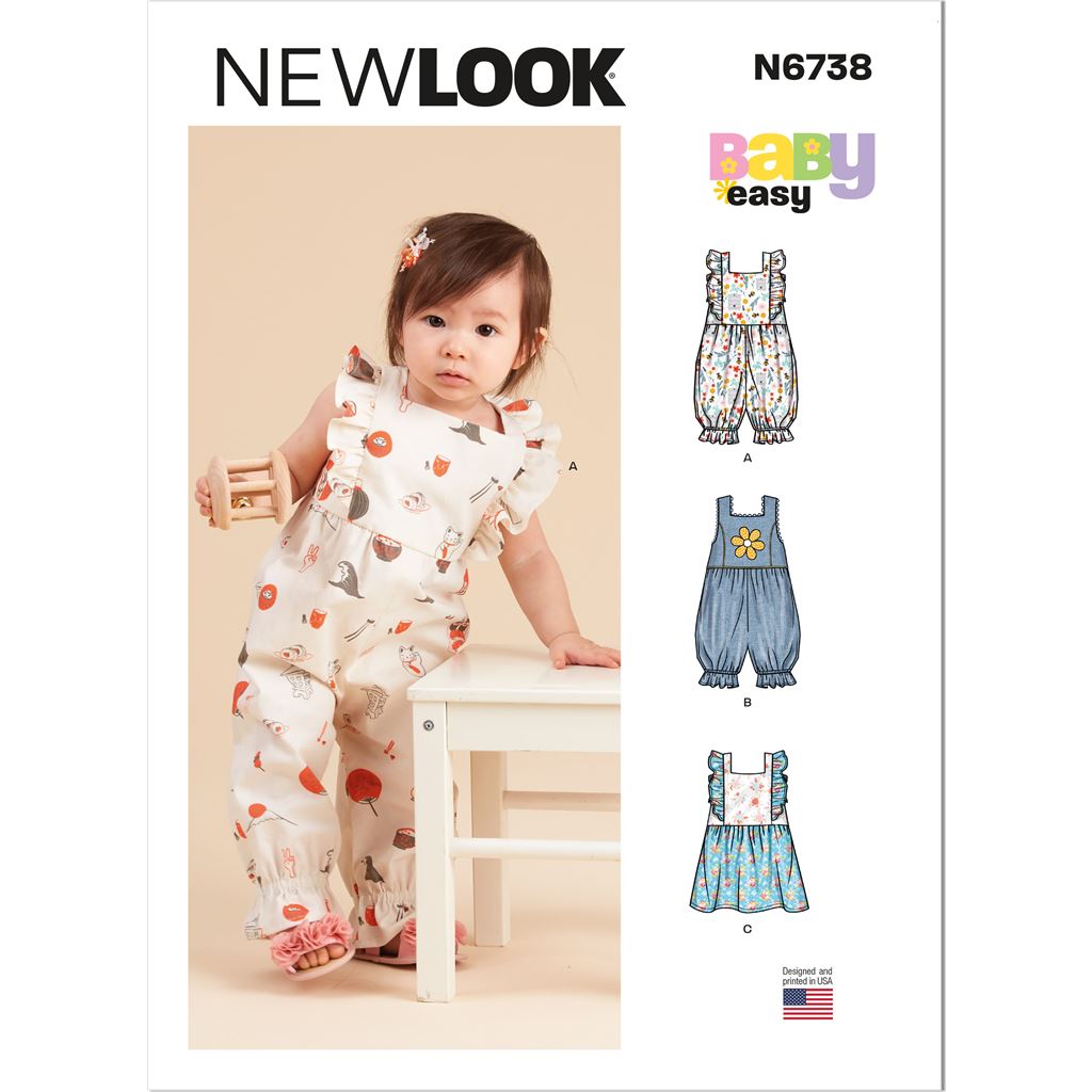 New Look Sewing Pattern N6738 Babies Rompers and Dress 6738 Image 1 From Patternsandplains.com
