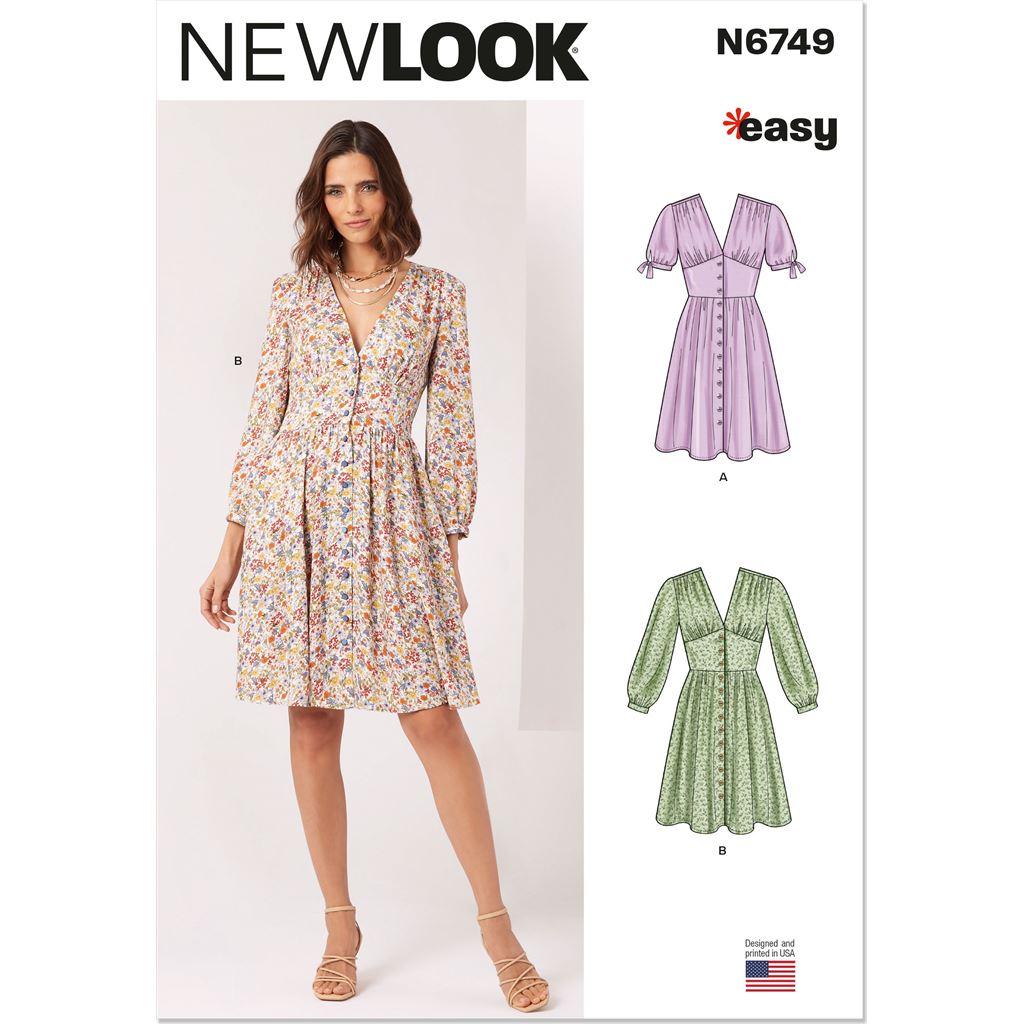 New Look 6434 Misses' Tops with Fabric Variations