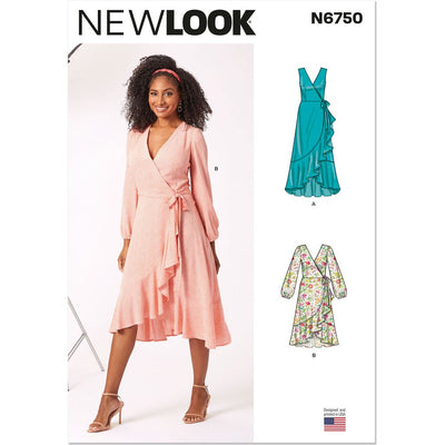 New Look Sewing Pattern N6750 Misses Wrap Dress With Length and Sleeve Variations 6750 Image 1 From Patternsandplains.com