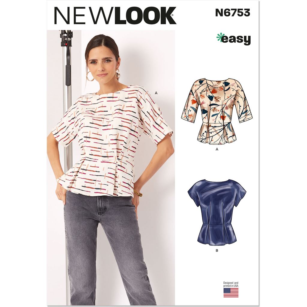 New Look Sewing Pattern N6753 Misses Top With Sleeve Variations 6753 Image 1 From Patternsandplains.com