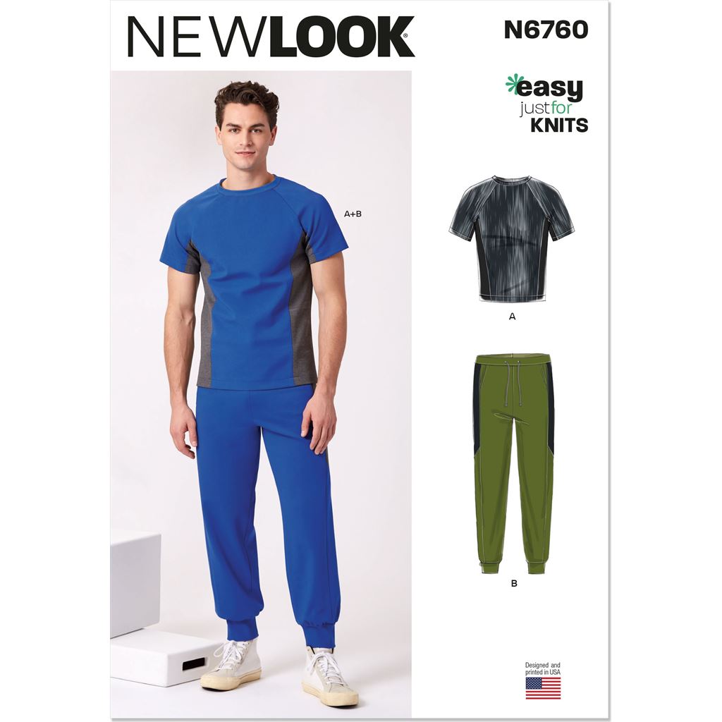 New Look Sewing Pattern N6760 Mens Knit Top and Pants 6760 Image 1 From Patternsandplains.com