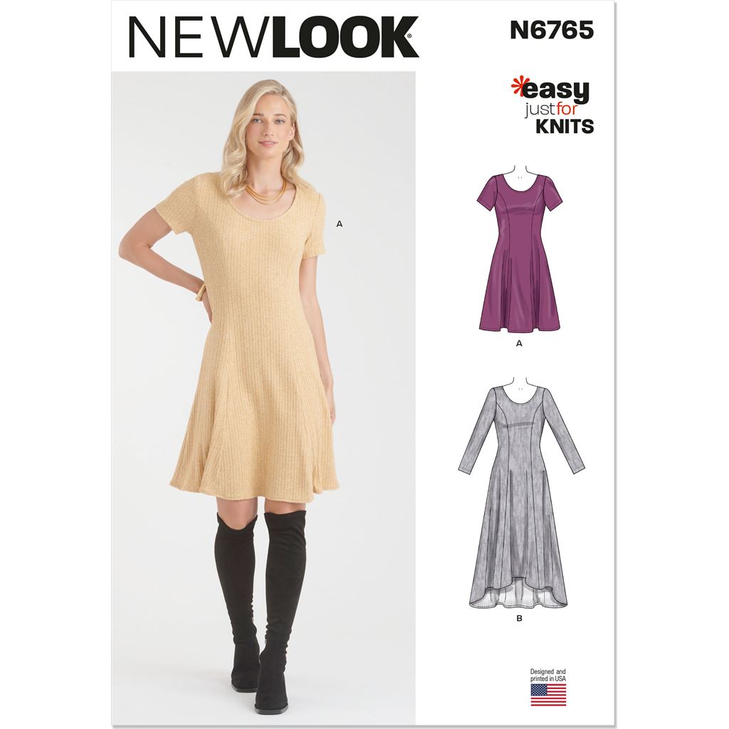 New Look Sewing Pattern N6765 Misses Knit Dresses 6765 Image 1 From Patternsandplains.com