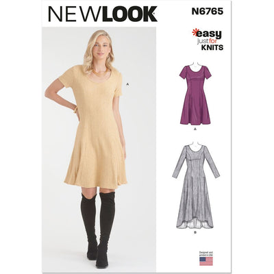 New Look Sewing Pattern N6765 Misses Knit Dresses 6765 Image 1 From Patternsandplains.com