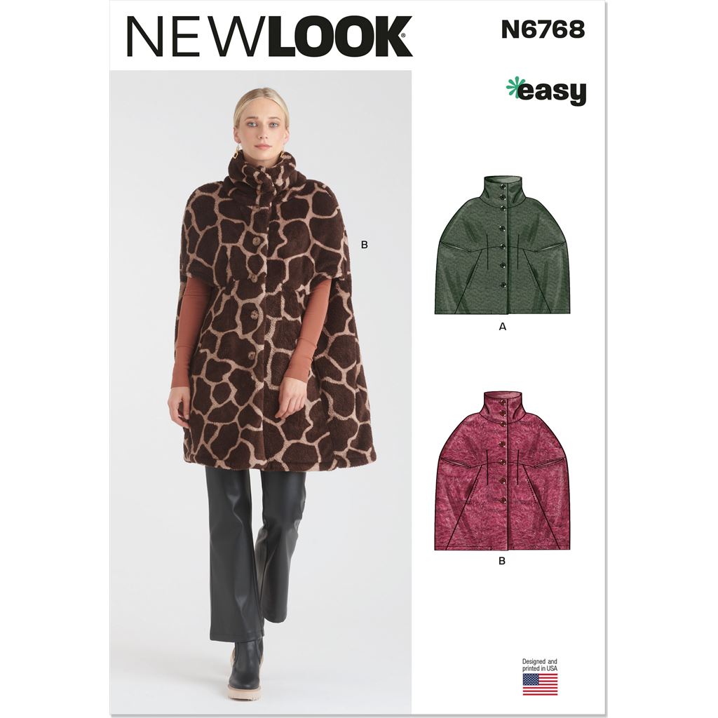 New Look Sewing Pattern N6768 Misses Cape 6768 Image 1 From Patternsandplains.com