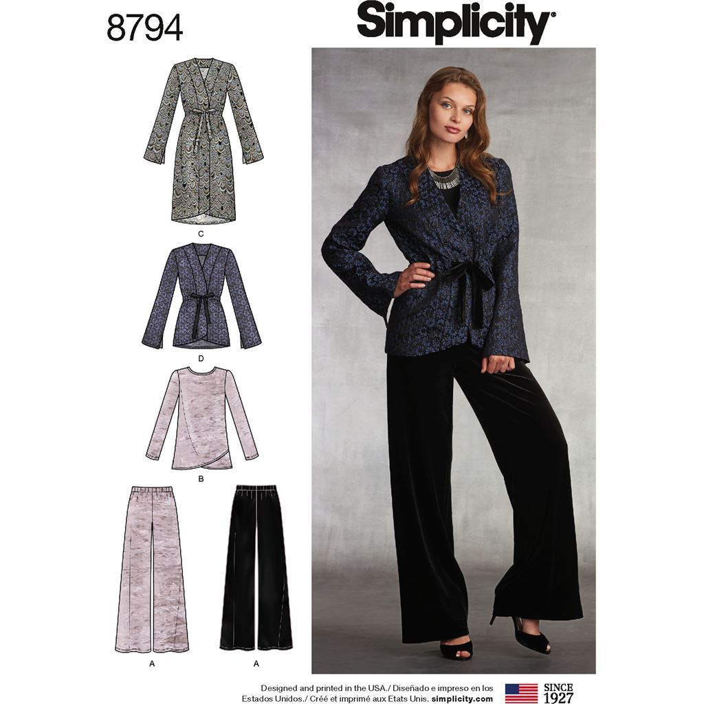 Pattern S8794 Misses Jacket Top and Pants 8794 Image 1 From Patternsandplains.com