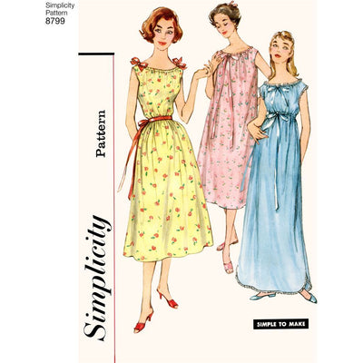Pattern S8799 Misses Vintage Nightgowns 8799 Image 2 From Patternsandplains.com