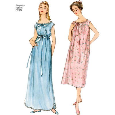 Pattern S8799 Misses Vintage Nightgowns 8799 Image 4 From Patternsandplains.com