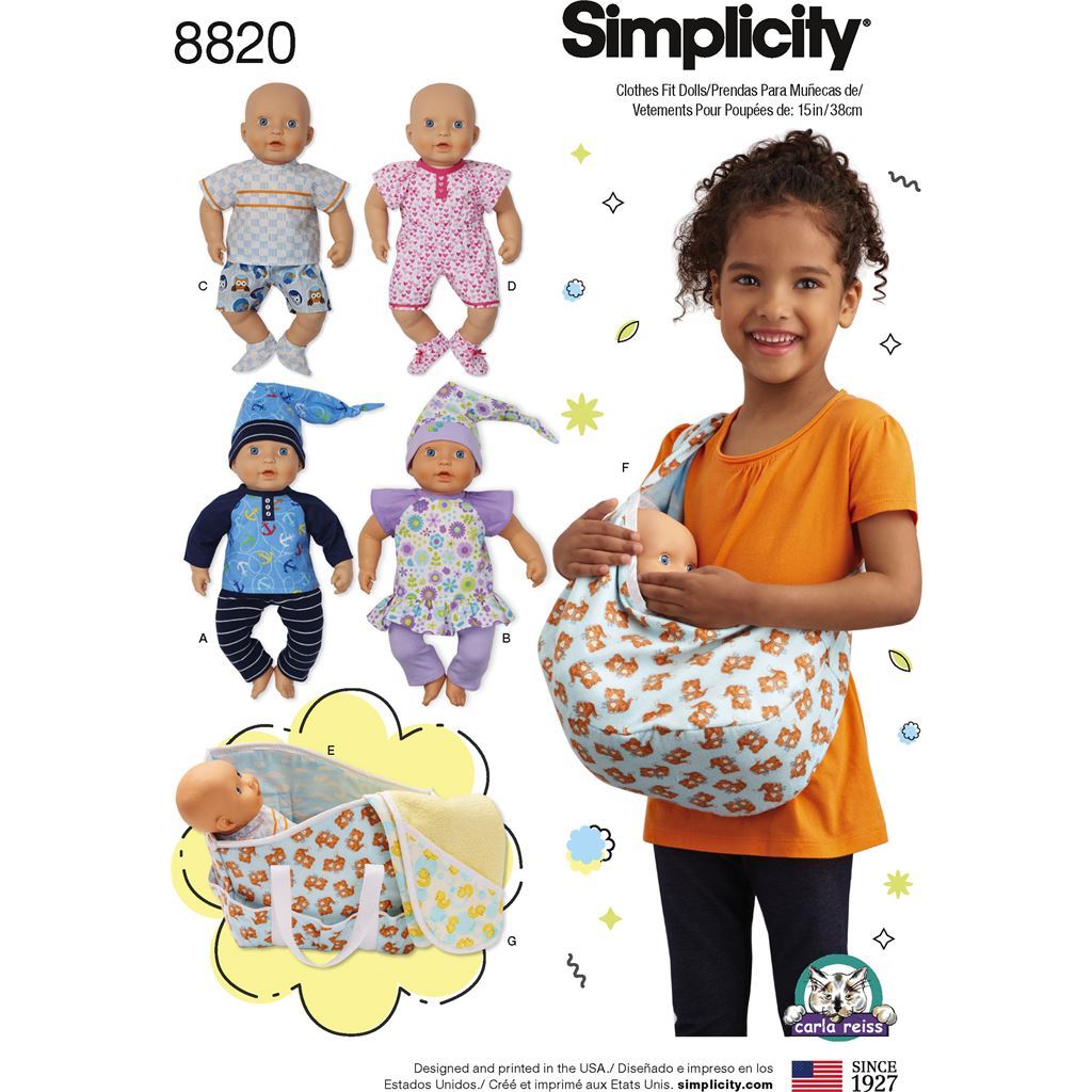 Pattern S8820 15 Baby Doll Clothes 8820 Image 1 From Patternsandplains.com
