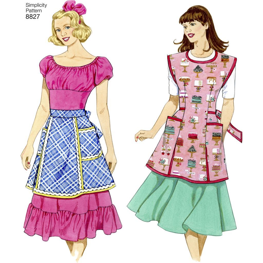 Pattern S8827 Misses Aprons 8827 Image 2 From Patternsandplains.com