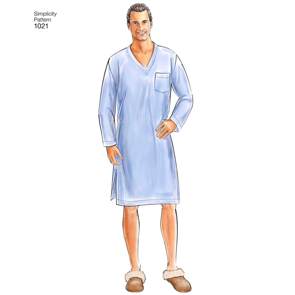 Simplicity Pattern 1021 Mens Classic Pajamas and Robe Image 1 From Patternsandplains.com