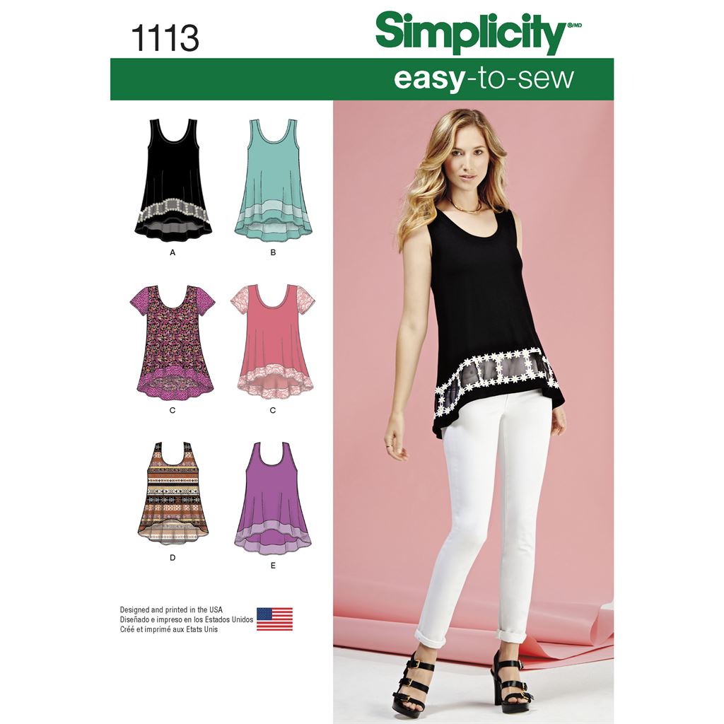 Simplicity Pattern 1113 Womens Easy To Sew Knit Tops Image 1 From Patternsandplains.com