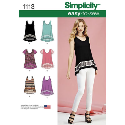 Simplicity Pattern 1113 Womens Easy To Sew Knit Tops Image 1 From Patternsandplains.com