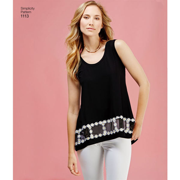 Simplicity Pattern 1113 Women's Easy-To-Sew Knit Tops - Patterns and Plains