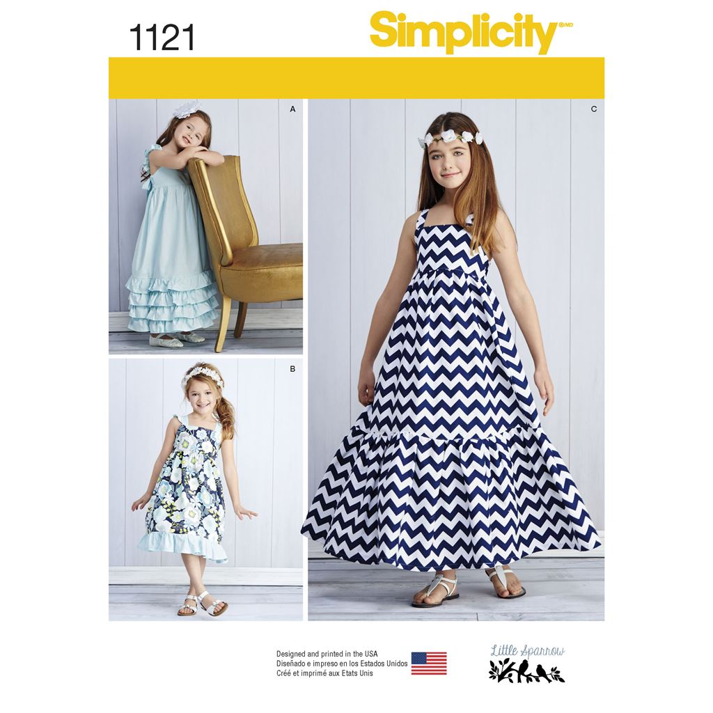 Simplicity Pattern 1121 Childs and Girls Pullover Dresses Image 1 From Patternsandplains.com