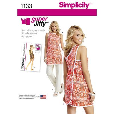Simplicity Pattern 1133 Womens Super Jiffy Tunic and Trousers Image 1 From Patternsandplains.com