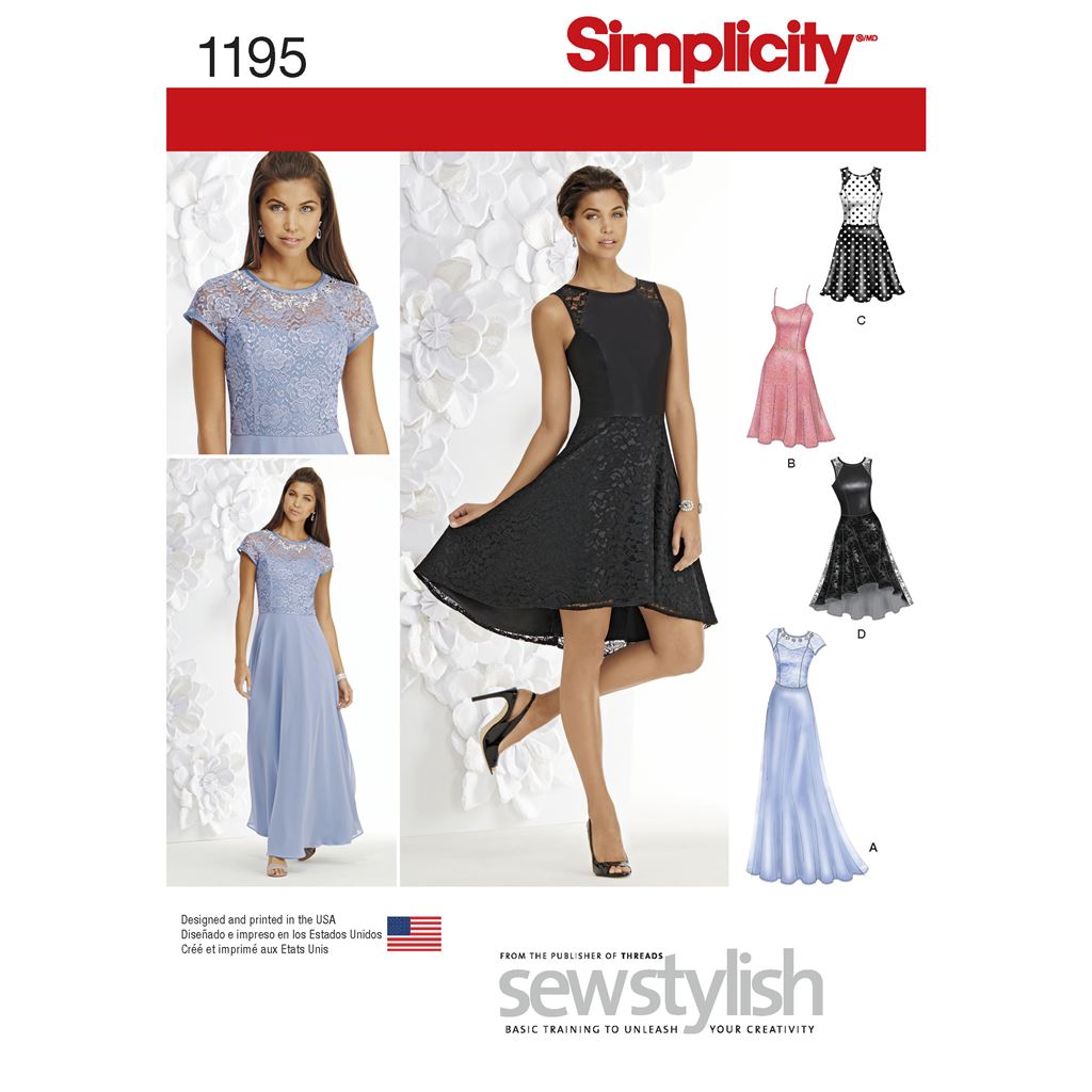 Simplicity Pattern 1195 Womens and Petite Special Occasion Dress Image 1 From Patternsandplains.com