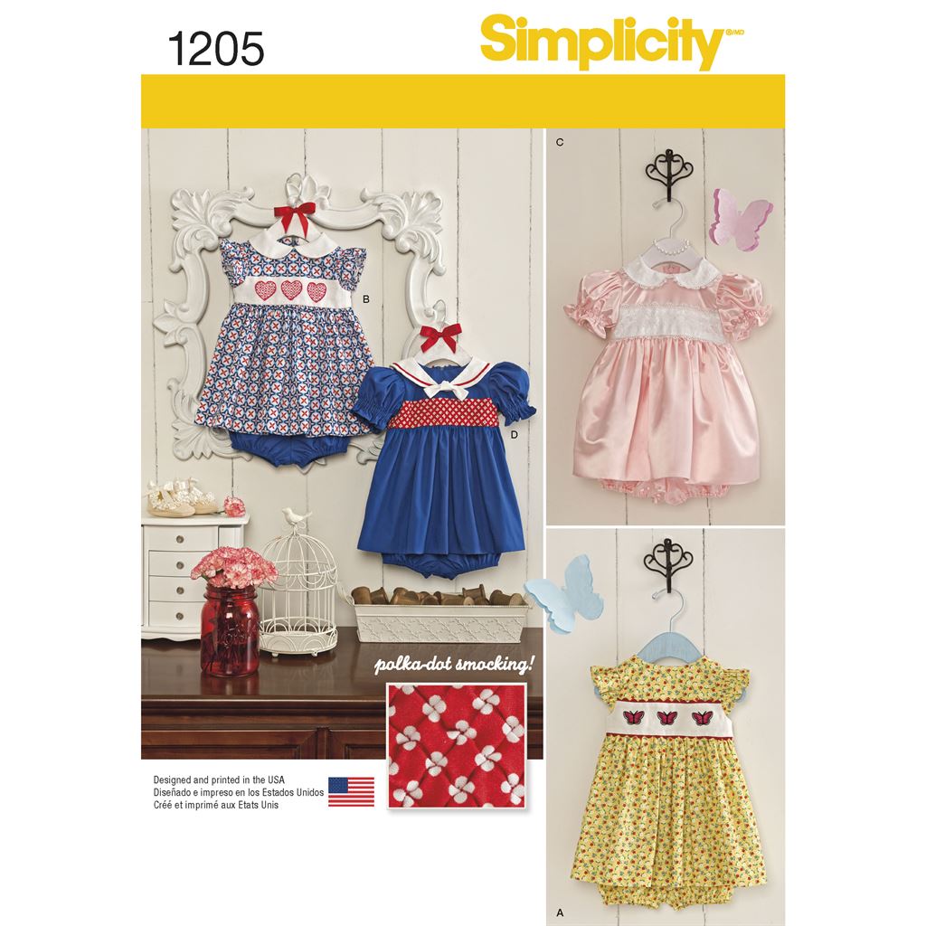 Simplicity Pattern 1205 Babies Dress and Panties Image 1 From Patternsandplains.com