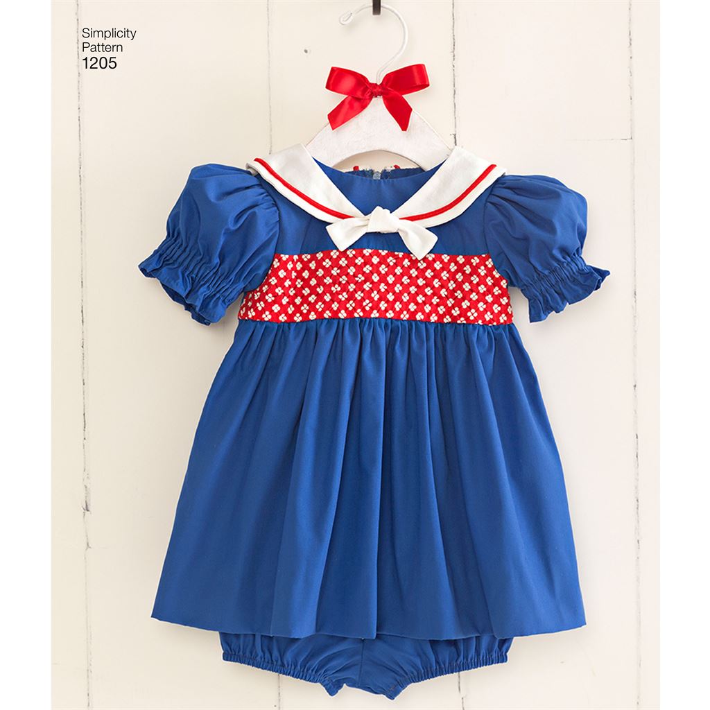 Simplicity Pattern 1205 Babies Dress and Panties Image 1 From Patternsandplains.com