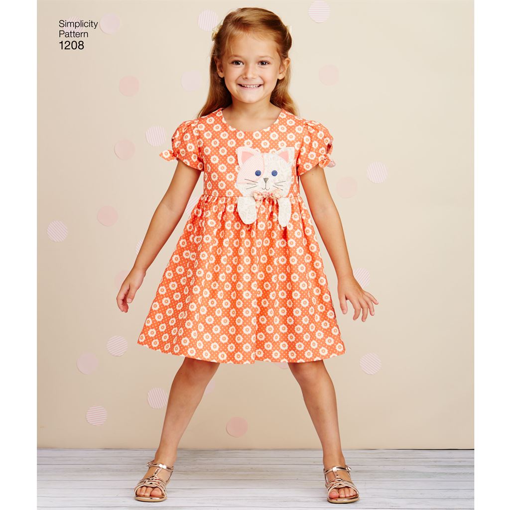Simplicity Pattern 1208 Childs Dresses Purses and Headband Image 1 From Patternsandplains.com