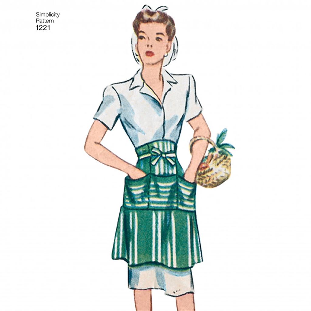 Simplicity Pattern 1221 Womens Vintage Aprons Image 1 From Patternsandplains.com