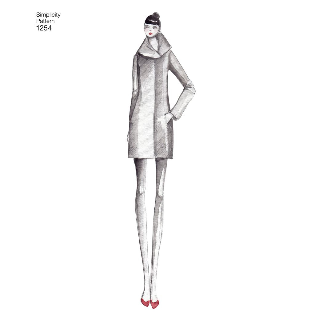 Simplicity Pattern 1254 Womens Leanne Marshall Easy Lined Coat or Jacket Image 1 From Patternsandplains.com