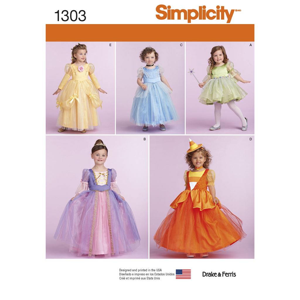 Simplicity Pattern 1303 Toddlers and Childs Costumes Image 1 From Patternsandplains.com