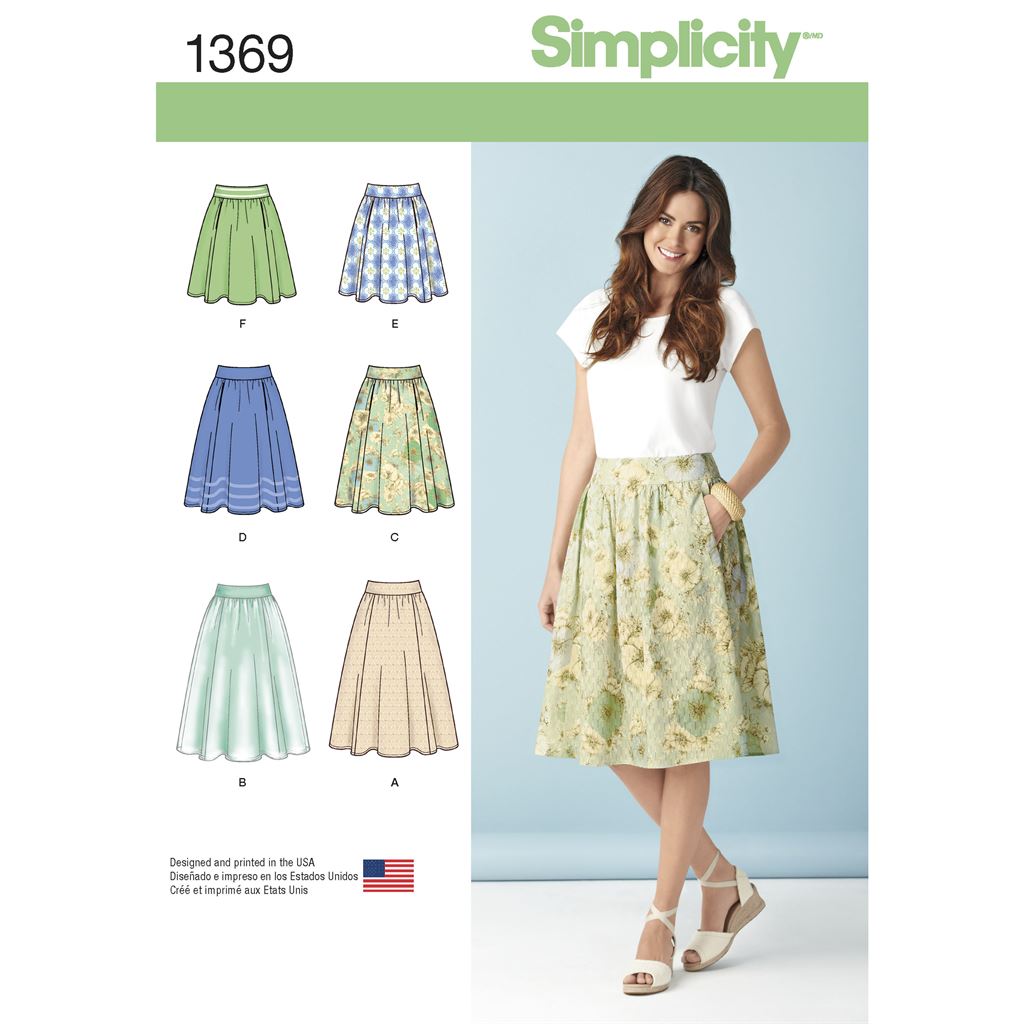 Simplicity Pattern 1369 Womens Skirts in Three Lengths Image 1 From Patternsandplains.com