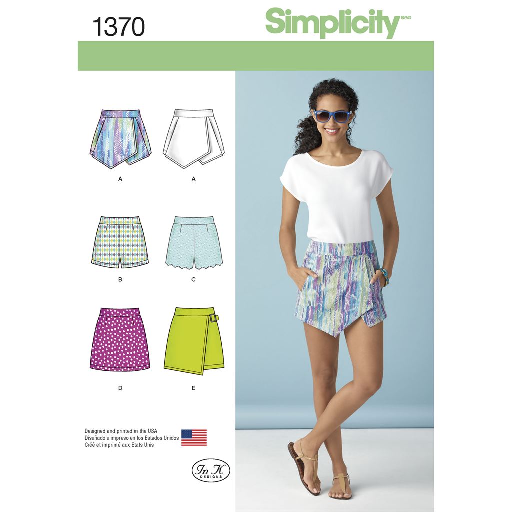 Simplicity Pattern 1370 Womens Shorts Skort and Skirt Image 1 From Patternsandplains.com