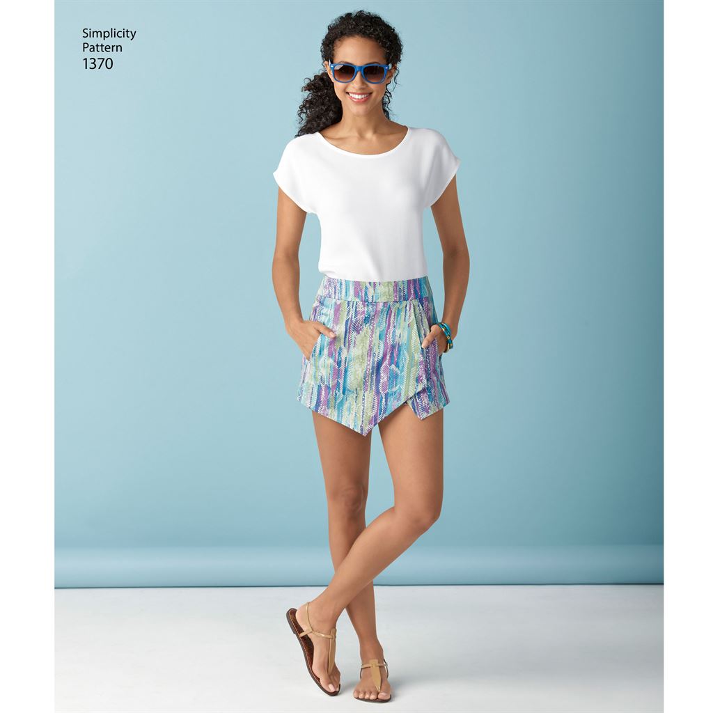 Simplicity Pattern 1370 Womens Shorts Skort and Skirt Image 1 From Patternsandplains.com