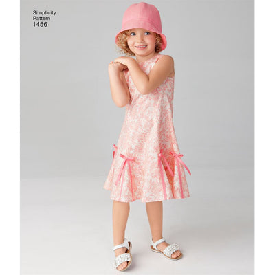 Simplicity Pattern 1456 Childs and Girls Dress with Bodice Variations and Hat Image 1 From Patternsandplains.com