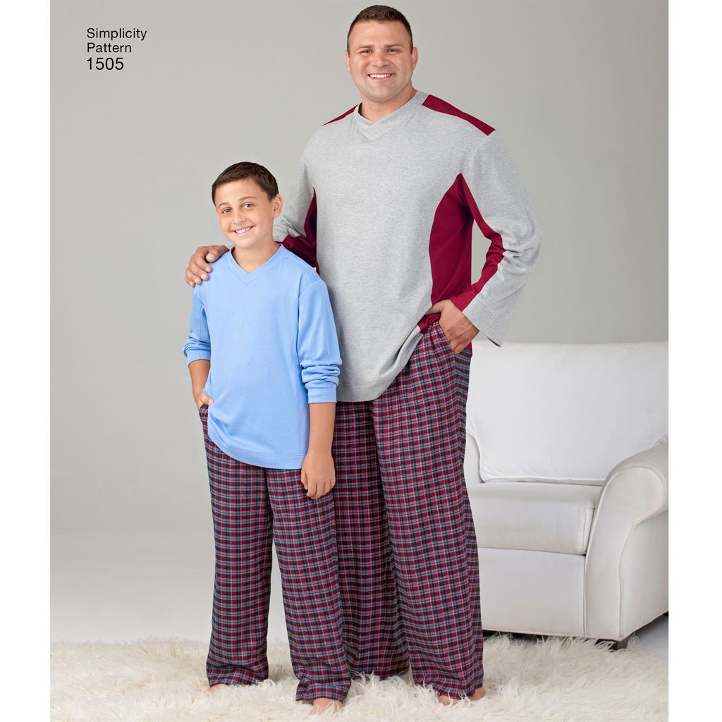 Simplicity Pattern 1505 Husky Boys and Big and Tall Mens Tops and Trousers Image 1 From Patternsandplains.com