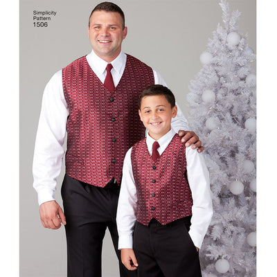 Simplicity Pattern 1506 Husky Boys and Big and Tall Mens Vests Image 1 From Patternsandplains.com