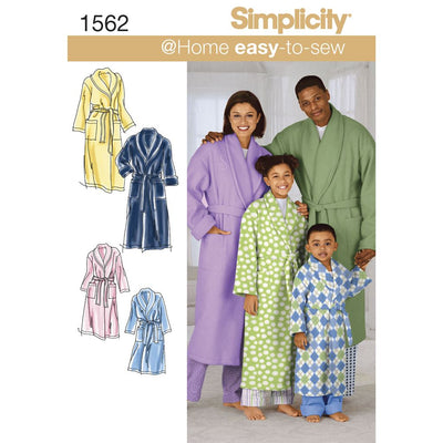 Simplicity Pattern 1562 Childs Teens and Adults Robe and Belt Image 1 From Patternsandplains.com
