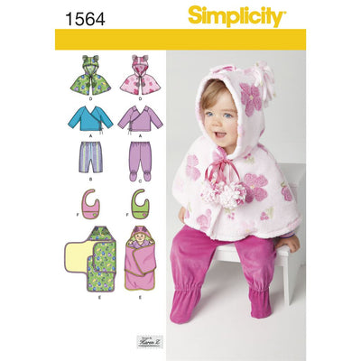 Simplicity Pattern 1564 Babies Top Trousers Bib and Blanket Wrap Image 1 From Patternsandplains.com