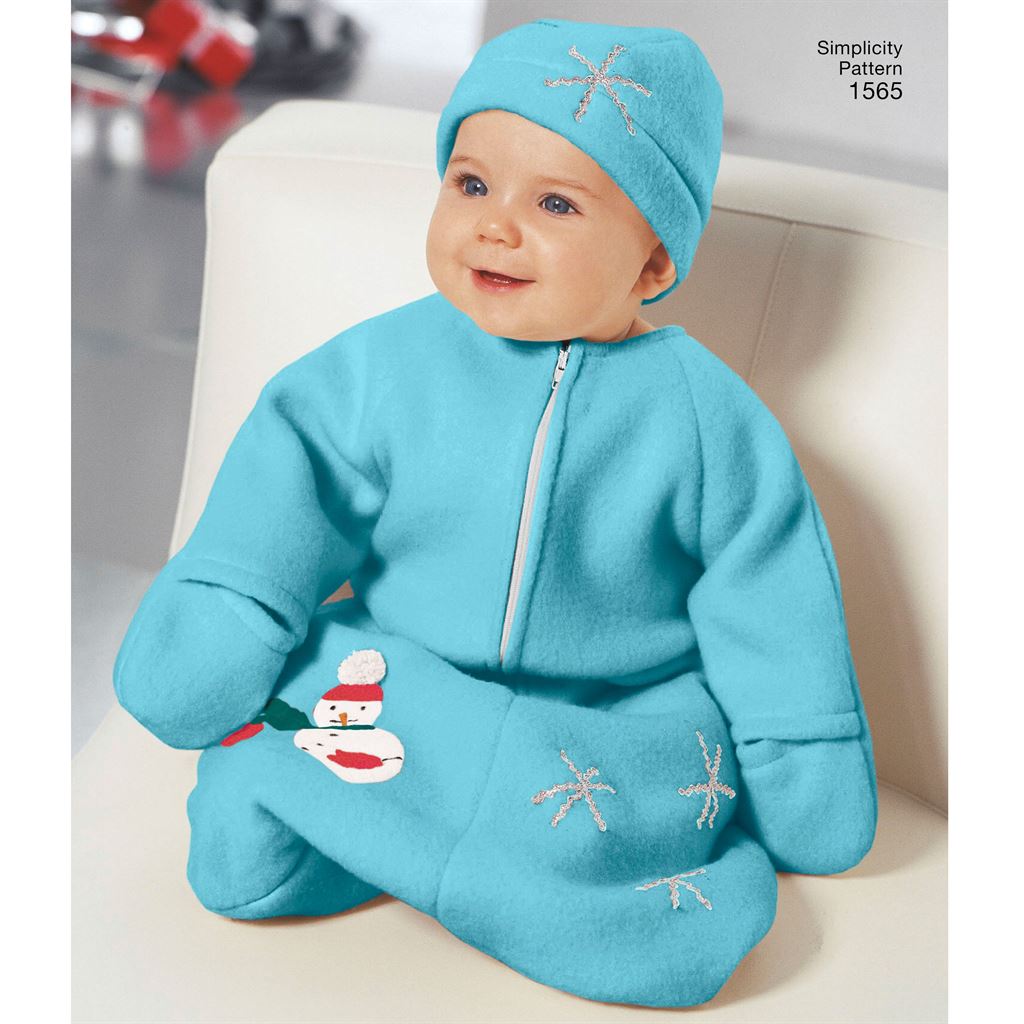 Simplicity Pattern 1565 Babies Bunting Romper and Hats Image 1 From Patternsandplains.com
