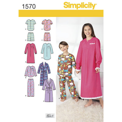 Simplicity Pattern 1570 Childs Girls and Boys Loungewear Image 1 From Patternsandplains.com