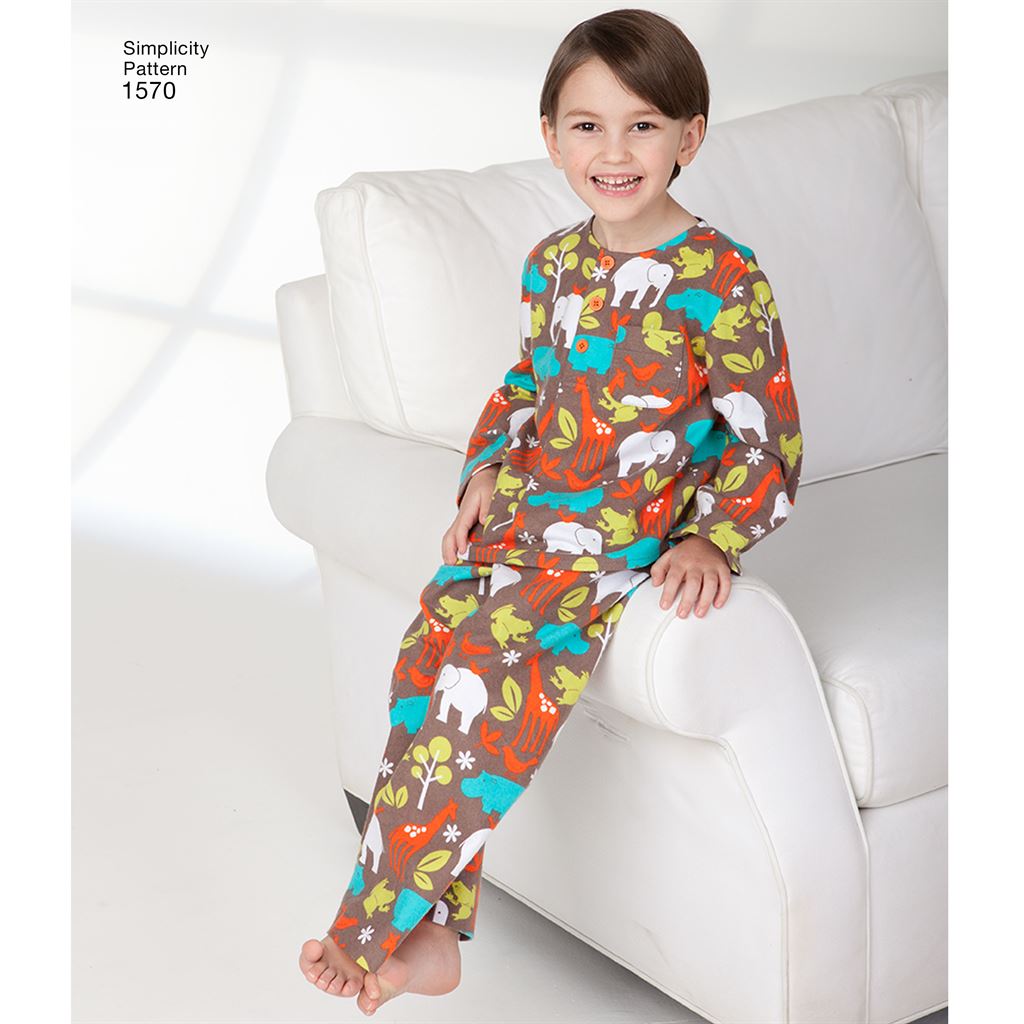 Simplicity Pattern 1570 Childs Girls and Boys Loungewear Image 1 From Patternsandplains.com