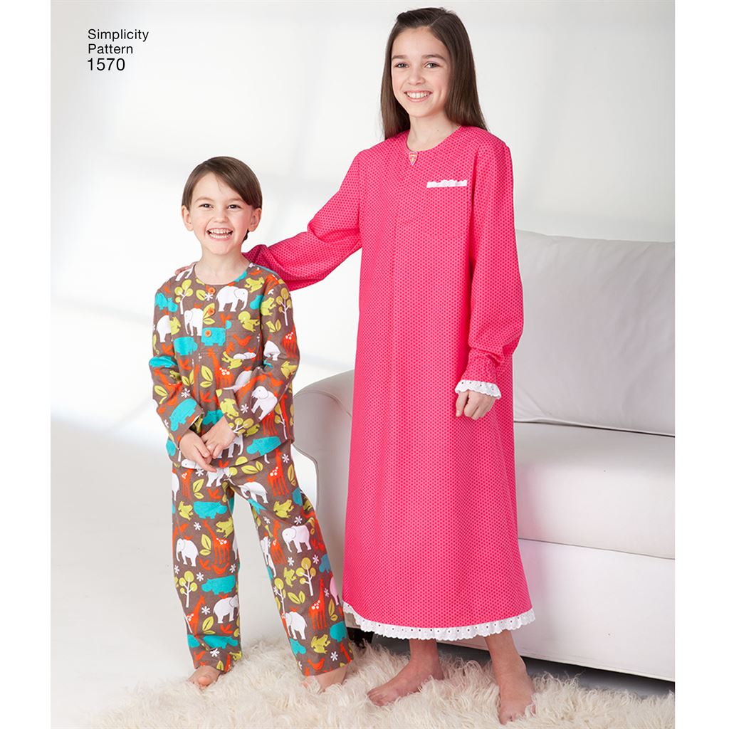 Simplicity Pattern 1570 Childs Girls and Boys Loungewear Image 1 From Patternsandplains.com