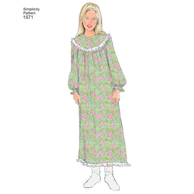 Simplicity Pattern 1571 Childs and Girls Loungewear Separates Image 1 From Patternsandplains.com