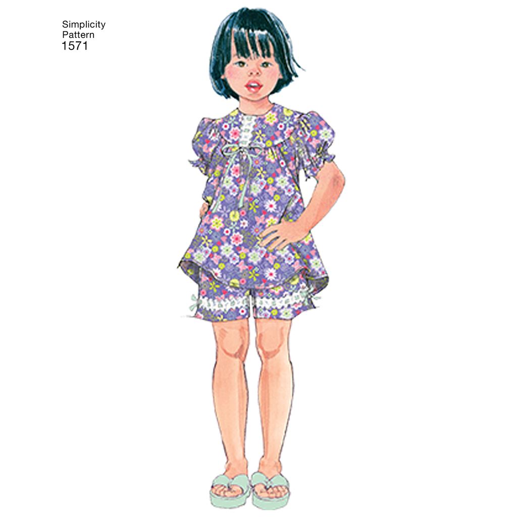 Simplicity Pattern 1571 Childs and Girls Loungewear Separates Image 1 From Patternsandplains.com