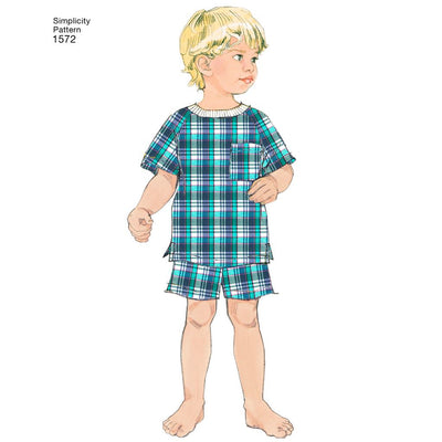 Simplicity Pattern 1572 Toddlers and Childs Sleepwear and Robe Image 1 From Patternsandplains.com