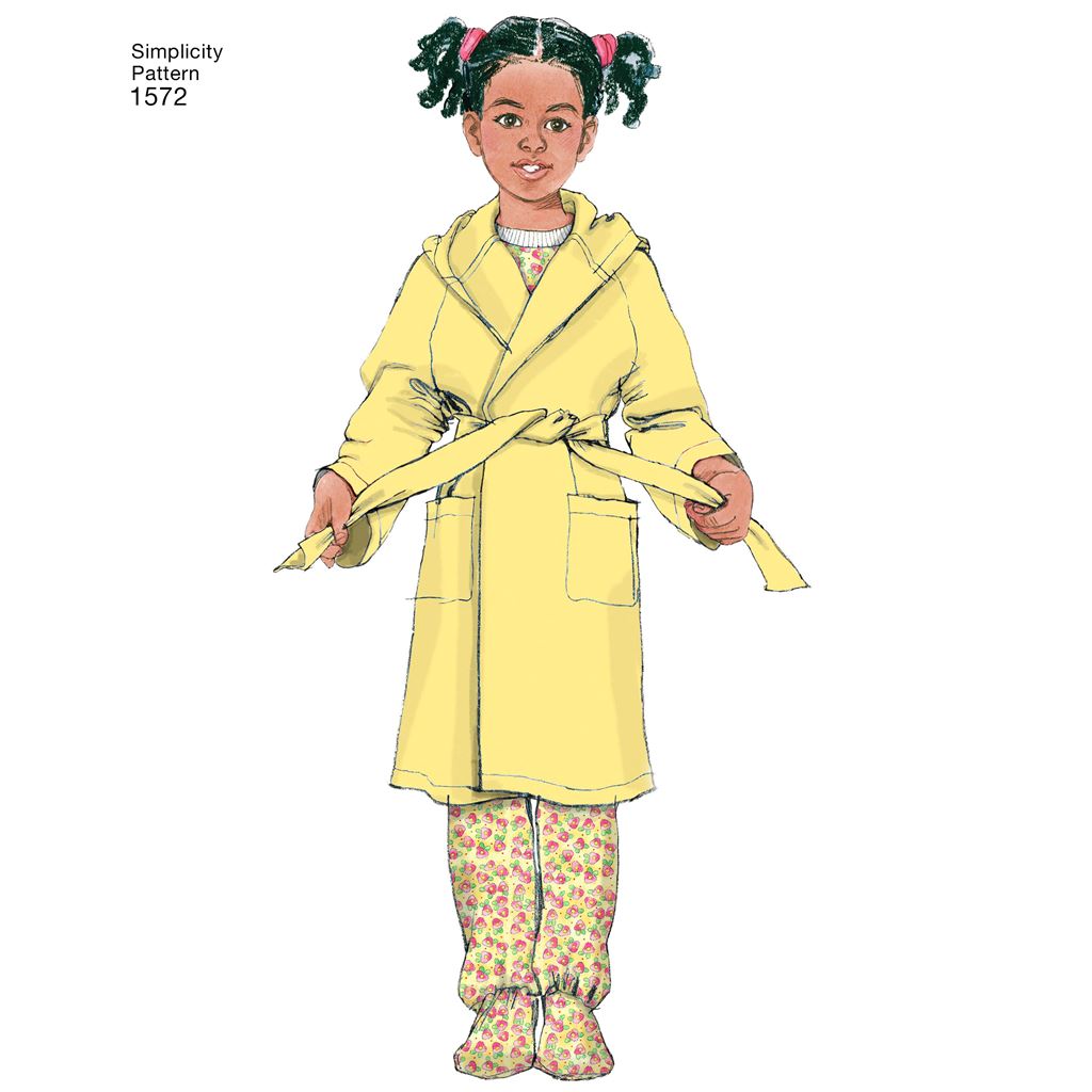 Simplicity Pattern 1572 Toddlers and Childs Sleepwear and Robe Image 1 From Patternsandplains.com